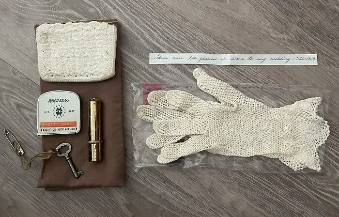 Bought A Dresser Off Marketplace And Found Some Vintage Goodies & “The Gloves I Wore To My Wedding 7-22-1949”