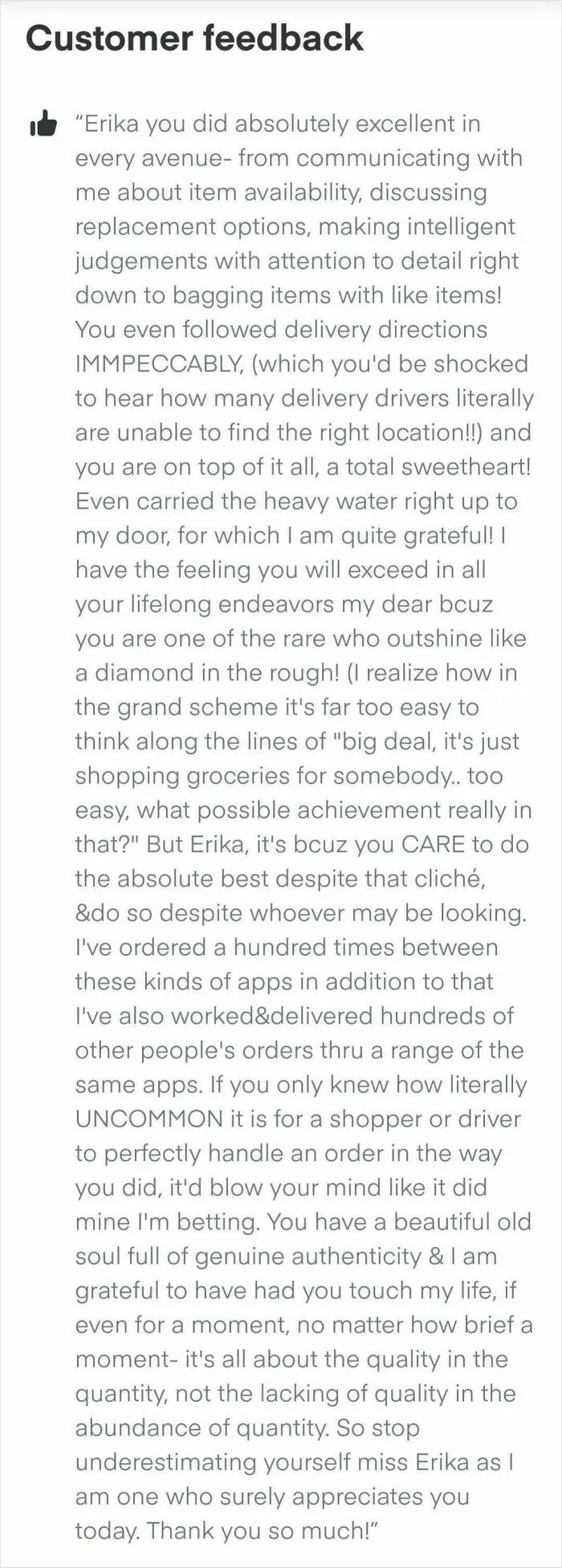 Customer Made Me Sob!!