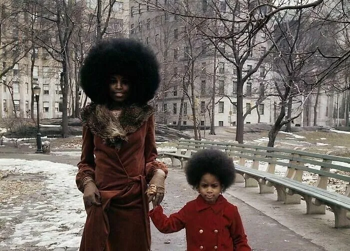 Mother And Daughter Walking In New York, 1970