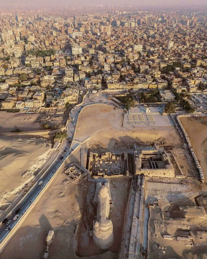 Sphinx Looking At Egypt Ubranhell, This Is What He Sees All Day. Giza, Egypt