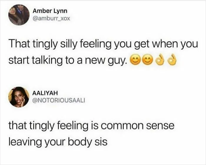 Two humorous texts about dating in your 30s, with emojis and conversational tone highlighting modern dating challenges.