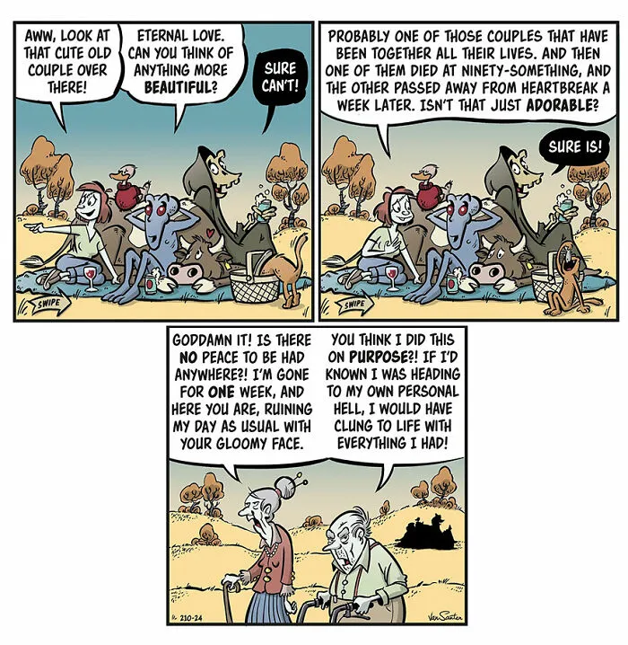 Hilarious Takes On The Afterlife Through 20 New Comics By This Artist