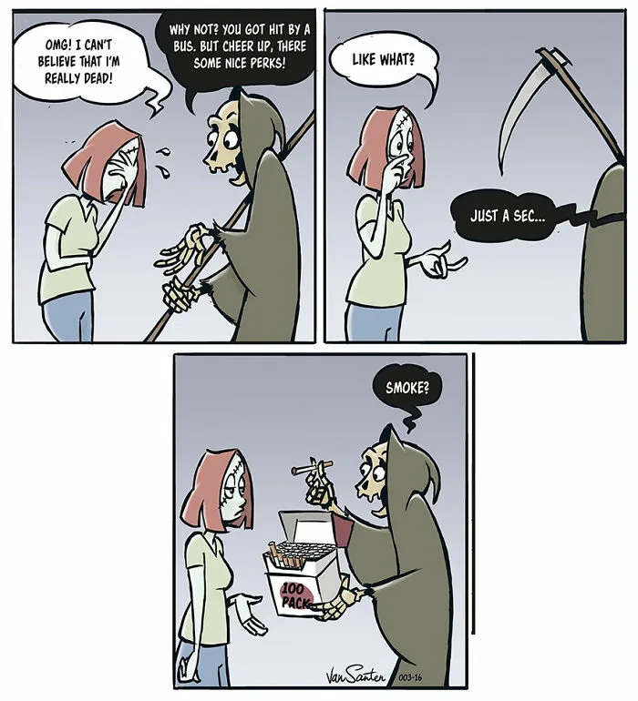 Hilarious Takes On The Afterlife Through 20 New Comics By This Artist
