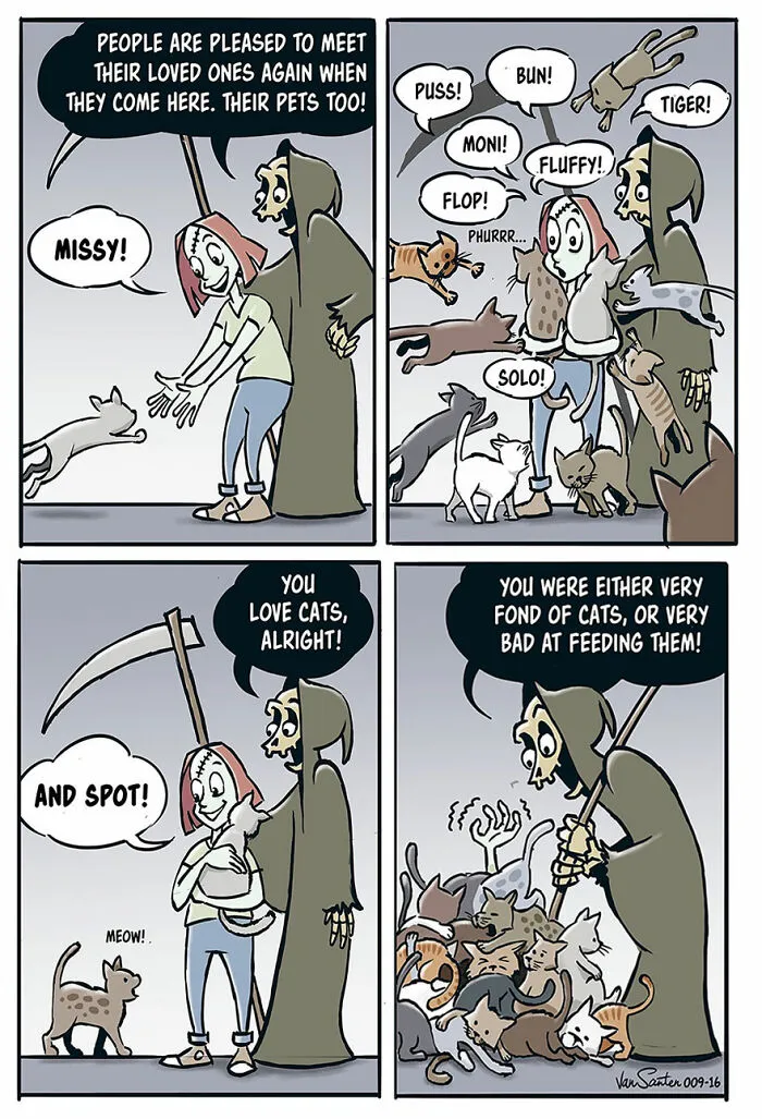 Hilarious Takes On The Afterlife Through 20 New Comics By This Artist