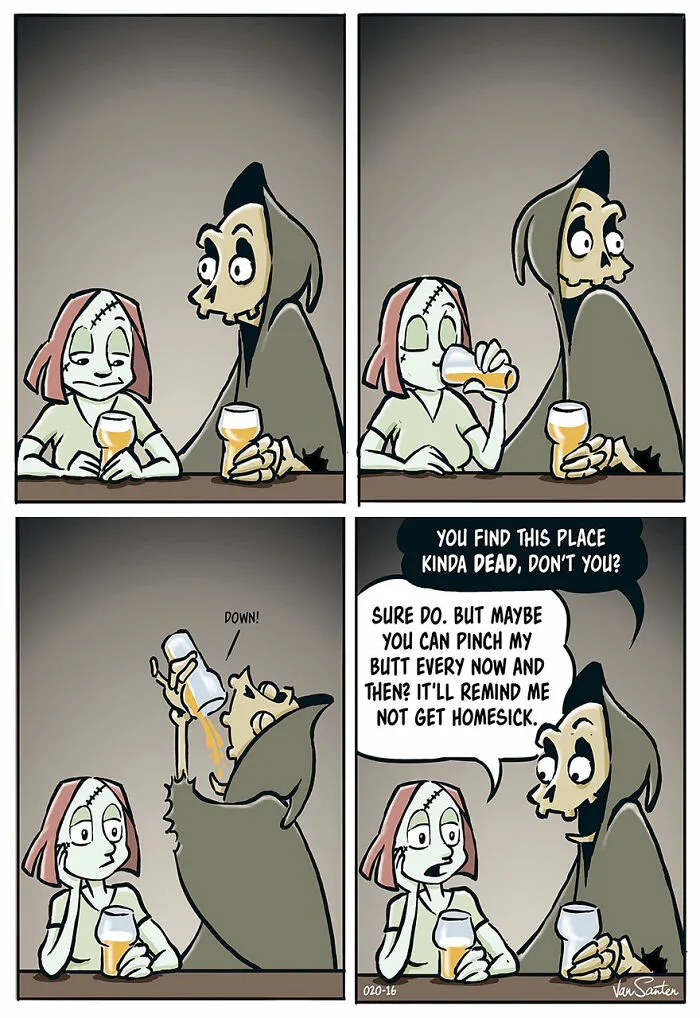 Hilarious Takes On The Afterlife Through 20 New Comics By This Artist