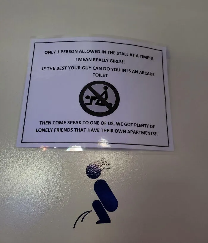 Bathroom Sign At A Barcade In Florida