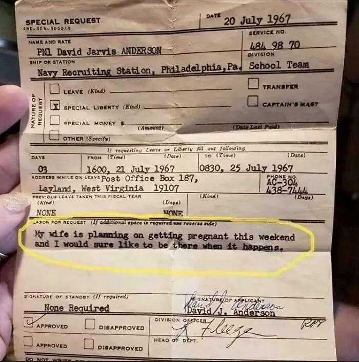 A Seaman's Request For An Extraordinary Leave Of Absence, 1967