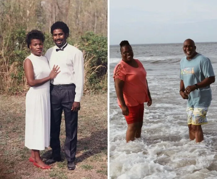 My Parents In 1987 vs. Now. They’ve Been Married For 36 Years. 💗