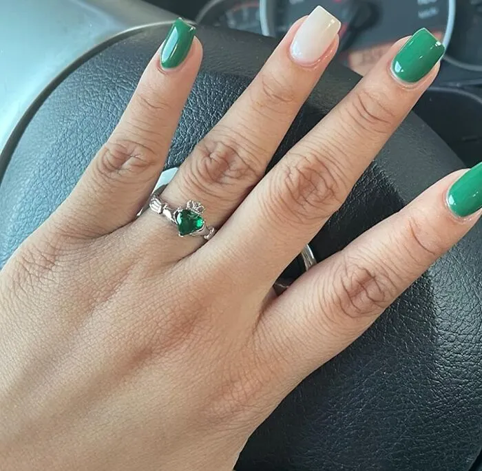 <a style="display:inline;" href="https://www.amazon.com/Sterling-Claddagh-Birthstone-Adjustable-Engagement/dp/B0981WPR8K?ie=UTF8&th=1&linkCode=ll1&tag=bpbuffalo-20&linkId=3334b7e44820ffb3c3140c781c443411&language=en_US&ref_=as_li_ss_tl " target="_blank"> "In college, I accidentally dropped my <span Style="Font:inherit;color:#d74b1f;"> claddagh ring</Span> down a drain in the dorm bathroom. I was horribly upset about it since it was a gift from my late grandmother that she had made for me back in her hometown in Ireland. I had only been dating my BF (now husband) for a few weeks when it happened. A few months later, for my birthday, he gave me a new one." - <span Style="Font:inherit;color:#808080"> allumeusend</Span>