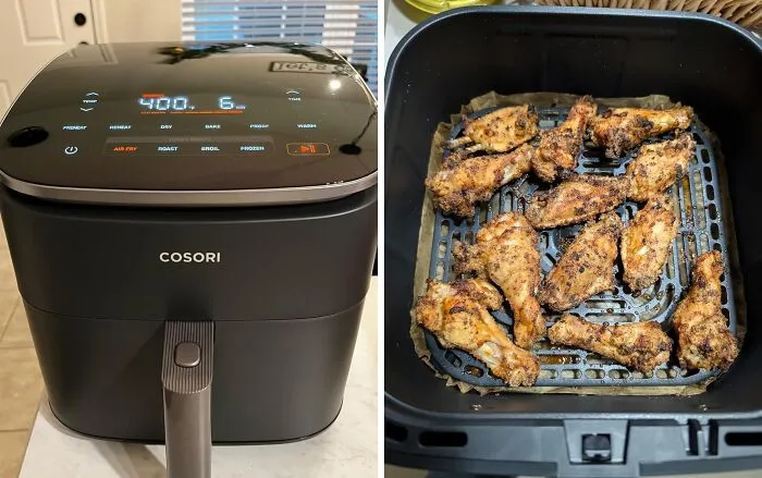 <a style="display:inline;" href="https://www.amazon.com/COSORI-Compact-Recipes-Dehydrate-Dishwasher/dp/B0C33CHG99?ie=UTF8&th=1&linkCode=ll1&tag=bpbuffalo-20&linkId=4d9d3677eba49e8fcda398d27f00edd5&language=en_US&ref_=as_li_ss_tl " target="_blank"> "<span Style="Font:inherit;color:#d74b1f;">Air fryer</Span> - love this used it every week." - <span Style="Font:inherit;color:#808080"> zzriel</Span>