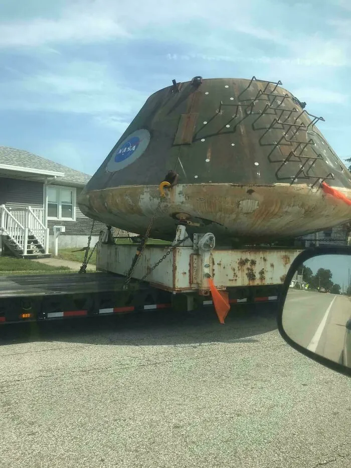 Space Capsule Looking Thing Going Through My Town
