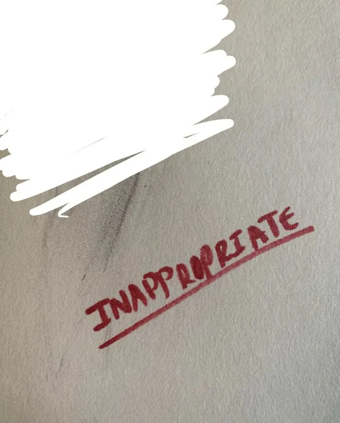 Had A Project In Art Class And I Put It In My Art Journal Without Thinking. I Turned It In With A Bookmark And Asked Her Not To Go Through It. I Got It Back With This On Every Page