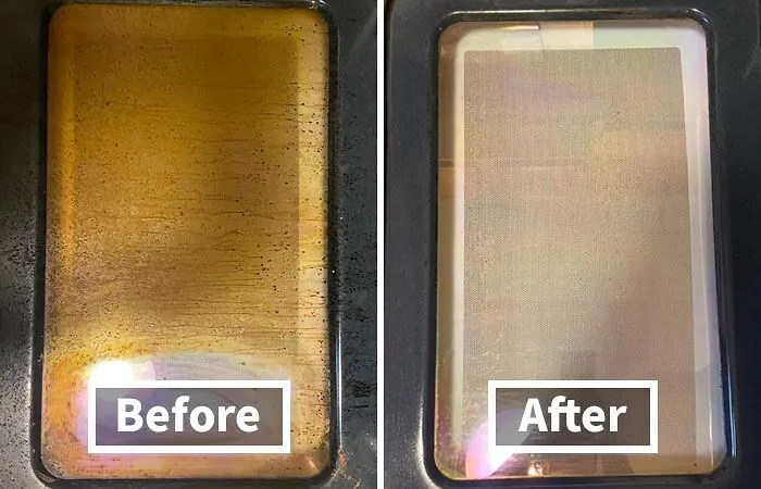 Witness The Miracle: <a Style="Display:inline;" Href="Https://Www.amazon.com/Pink-Stuff-Miracle-Purpose-Cleaner/Dp/B00du5sriy?ie=utf8&th=1&linkcode=ll1&tag=bpwombat-20&linkid=da3c39dd73c608cb421ac7d3aac5382b&language=en_us&ref_=as_li_ss_tl" Target="_blank"><span Style="Font: Inherit; Color: #d74b1f;"> The Pink Stuff Cleaning Paste </Span> Made This Oven Door Go From "Ew, What's That?" To "Shine Bright Like A Diamond"