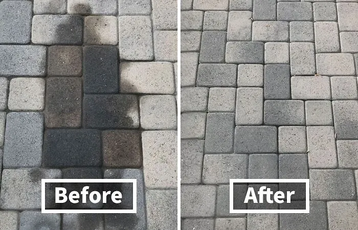 This <a Style="Display:inline;" Href="Https://Www.amazon.com/Chomp-Remover-Concrete-Grease-Driveways/Dp/B0046o5yma?ie=utf8&th=1&linkcode=ll1&tag=bpwombat-20&linkid=7d70ad8d24be92438a1f3fe8a9ea1de5&language=en_us&ref_=as_li_ss_tl" Target="_blank"><span Style="Font: Inherit; Color: #d74b1f;"> Concrete Oil Stain Remover </Span> Turned Those Pavers From Drab To Fab, It's The Glow-Up We've All Been Waiting For
