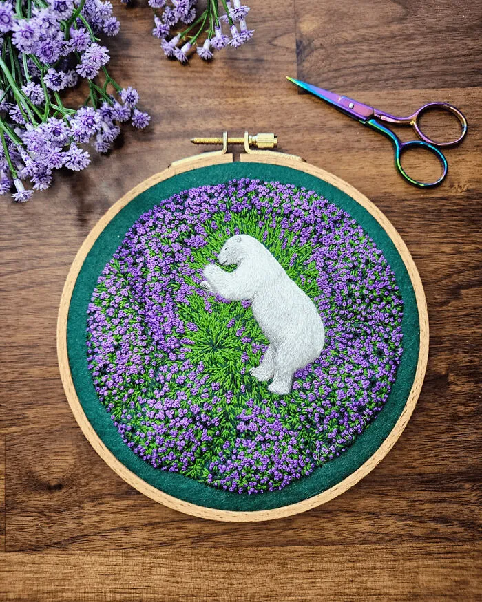 Polar Bear In Spring Time