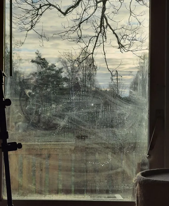 My BF's Attempt At Cleaning The Window