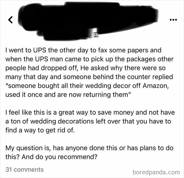 Bride Thinks Returning Wedding Decorations After Using Them Is A Great Way To “Save Money”