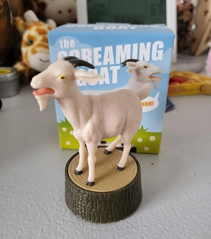 This <a Style="Display:inline;" Href="Https://Www.amazon.com/The-Screaming-Goat-Book-Figure/Dp/0762459816?ie=utf8&linkcode=ll1&tag=bpcrocodile-20&linkid=d1b7845ae91537152aae3d79a151f4ed&language=en_us&ref_=as_li_ss_tl" Target="_blank"> <span Style="Font: Inherit; Color: #d74b1f;"> Screaming Goat Statue </Span> Is The Perfect Way To Remind Everyone That Chaos Is Always Just One Button Press Away