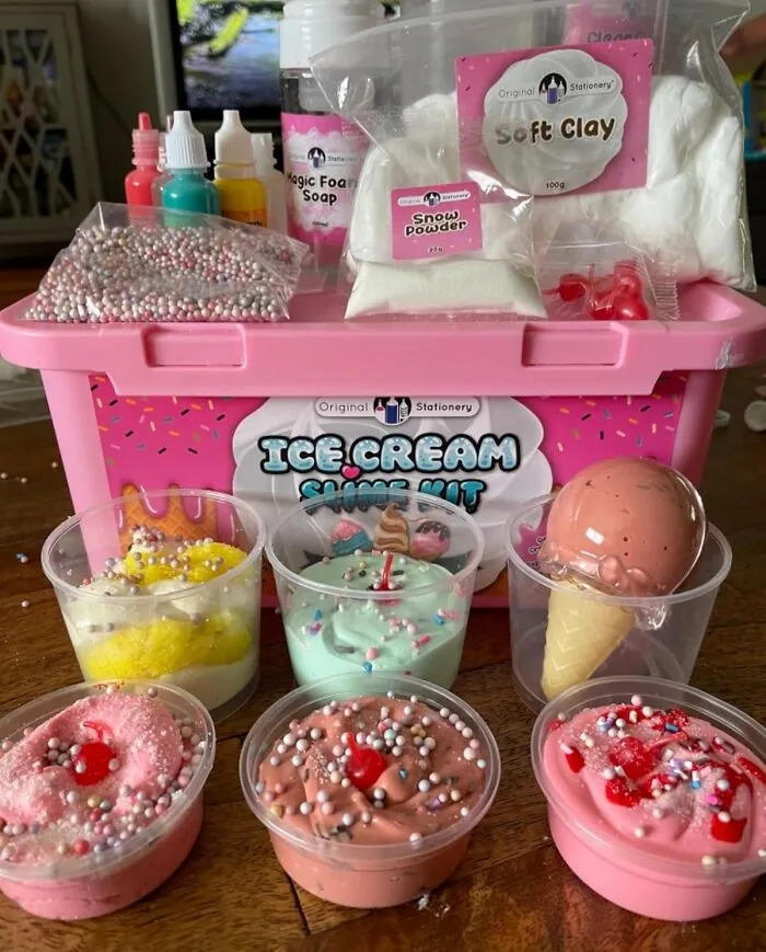Forget Babysitting, You're Whipping Up Fluffy, Squishy Chaos With This <a Style="Display:inline;" Href="Https://Www.amazon.com/Original-Stationery-Fluffy-Everything-Slimes/Dp/B084dpvzsw?ie=utf8&th=1&linkcode=ll1&tag=bpbanana-20&linkid=87cdf27ed03456e95d1a5947216891f7&language=en_us&ref_=as_li_ss_tl" Target="_blank"><span Style="Font: Inherit; Color: #d74b1f;"> Ice Cream Slime Kit </Span>. Pro Tip: Do Not Let Them Eat It!