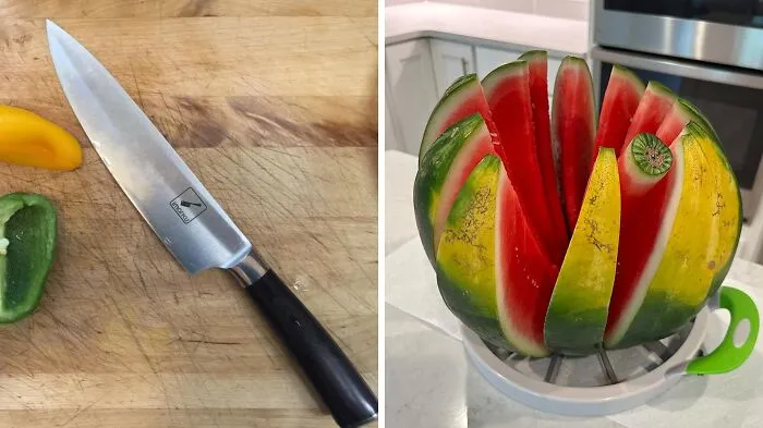 <a Style="Display:inline;" Href="Https://Www.amazon.com/Imarku-Japanese-Chef-Knife-Christmas/Dp/B01ddbjf12?ie=utf8&linkcode=ll1&tag=bpaxolotl-20&linkid=7520ac2b350ecddaf56e75053213c089&language=en_us&ref_=as_li_ss_tl " Target="_blank"><span Style="Font:inherit;color:#d74b1f;"> An Ultra Sharp Knife </Span> vs. <a Style="Display:inline;" Href="Https://Www.amazon.com/Watermelon-Silicone-Stainless-Cantaloup-Pineapple/Dp/B07tfp8k7l?ie=utf8&linkcode=ll1&tag=bpaxolotl-20&linkid=2f3a90087ffc66c77f345d64f679e426&language=en_us&ref_=as_li_ss_tl " Target="_blank"><span Style="Font:inherit;color:#d74b1f;"> Extra Large Watermelon Slicer </Span>