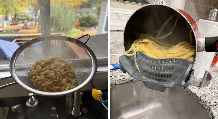 <a Style="Display:inline;" Href="Https://Www.amazon.com/Cuisinart-Ctg-00-3ms-Stainless-Steel-Strainers/Dp/B007tuqf9o?ie=utf8&linkcode=ll1&tag=bpaxolotl-20&linkid=36e2e9e58f930a552d5b2b31f4fc7e2b&language=en_us&ref_=as_li_ss_tl " Target="_blank"><span Style="Font:inherit;color:#d74b1f;"> Old School Mesh Strainer </Span> vs. <a Style="Display:inline;" Href="Https://Www.amazon.com/Kitchen-Gizmo-Strainer-Silicone-Colander/Dp/B01mz14ljv?ie=utf8&th=1&linkcode=ll1&tag=bpaxolotl-20&linkid=3fe233d8b4fae8912fd7b395c60c95ba&language=en_us&ref_=as_li_ss_tl " Target="_blank"><span Style="Font:inherit;color:#d74b1f;"> Clip-On Silicone Strainer </Span>