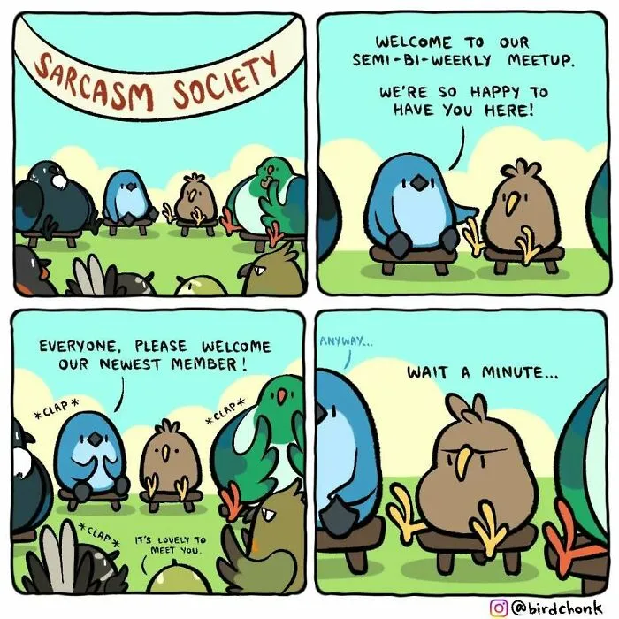 Hilariously Relatable Comics Featuring Birds With Reversed Roles, By Birdchonk (37 Pics)
