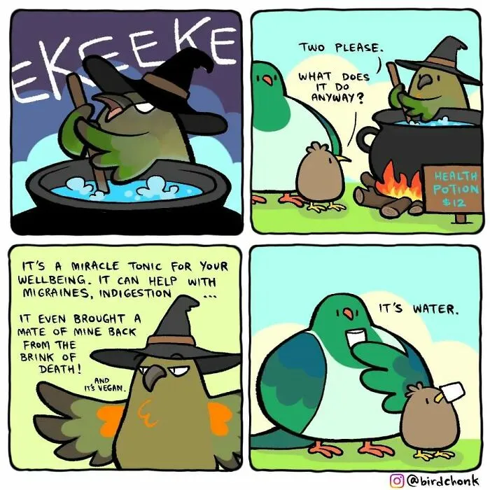 Hilariously Relatable Comics Featuring Birds With Reversed Roles, By Birdchonk (37 Pics)