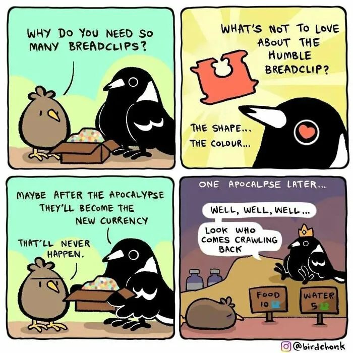 Hilariously Relatable Comics Featuring Birds With Reversed Roles, By Birdchonk (37 Pics)