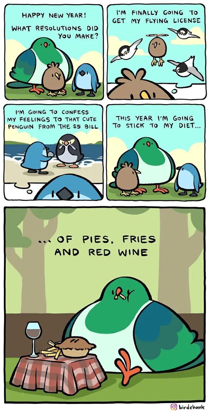 Hilariously Relatable Comics Featuring Birds With Reversed Roles, By Birdchonk (37 Pics)