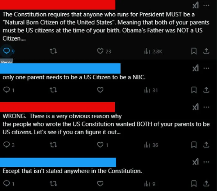 Apparently Both Parents Need To Be Citizens For You To Be A Natural Born Citizen... Scotus Was Apparently Wrong... There's A Lot But These Are Some Highlights
