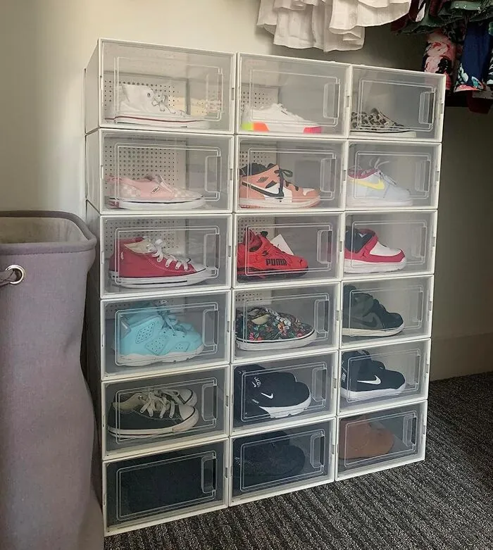 Your Sneaker Collection Is Living Its Best Life, But Your Closet Is A Chaotic Mess, And The <a Style="Display:inline;" Href="Https://Www.amazon.com/Storage-Plastic-Stackable-Organizer-Containers/Dp/B08frr2ysn?ie=utf8&linkcode=ll1&tag=bpwombat-20&linkid=d92fe4b0c90e6623320a72b4ac7a1691&language=en_us&ref_=as_li_ss_tl" Target="_blank"><span Style="Font: Inherit; Color: #d74b1f;"> Clear Sneaker Bins With Lids </Span> Are Here To Give Your Kicks The Organization They Deserve— Without Sacrificing Your Sneakerhead Cred