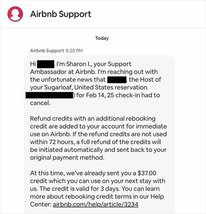 Airbnb Cancelled My Valentines Day Reservation That I Got For My Girlfriends Birthday And Offered Me A $37 Credit