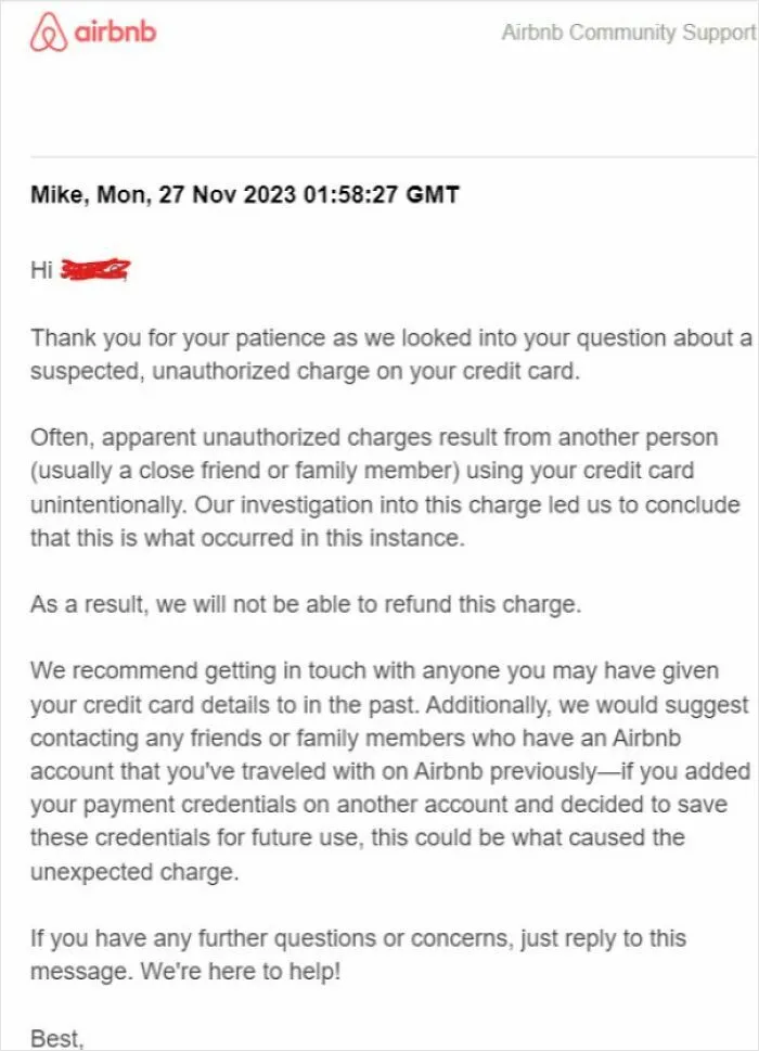 My Credit Card Was Compromised And The Thief Booked An Airbnb. I Asked Airbnb To Cancel The Reservation / Refund The Money, This Was Their Response
