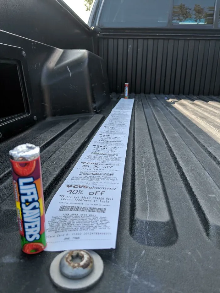 Bought 2 Lifesavers At CVS And The Receipt Was Almost As Long As My Truck Bed