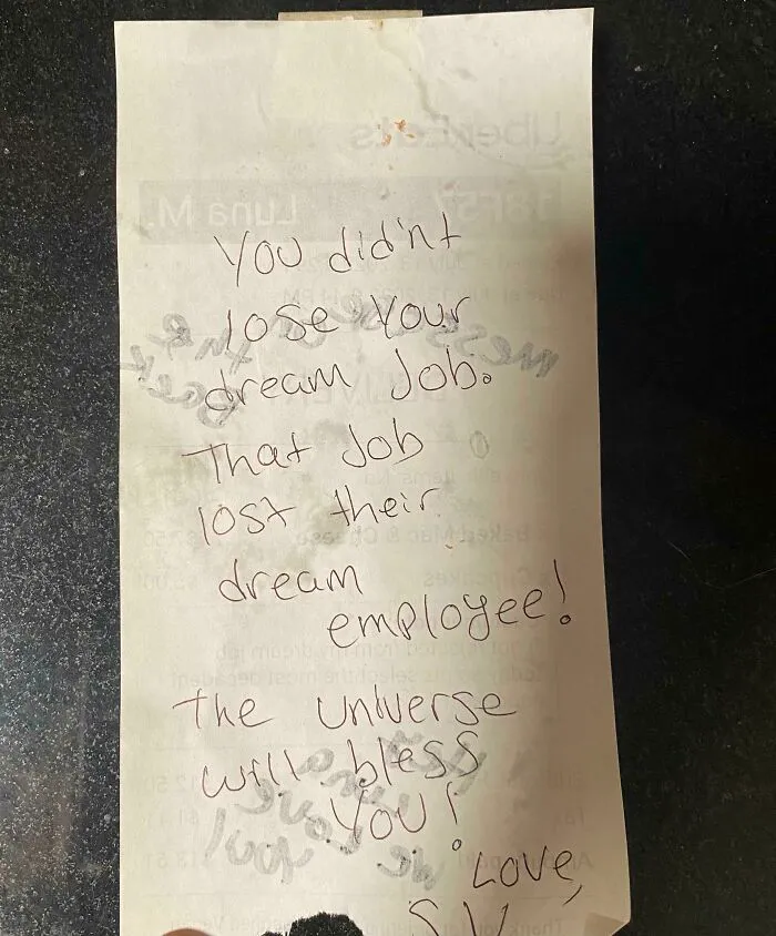 Asked Clerk For The Most Decadent Cupcake Bc I Got A Job Rejection - This Note Was On The Receipt 