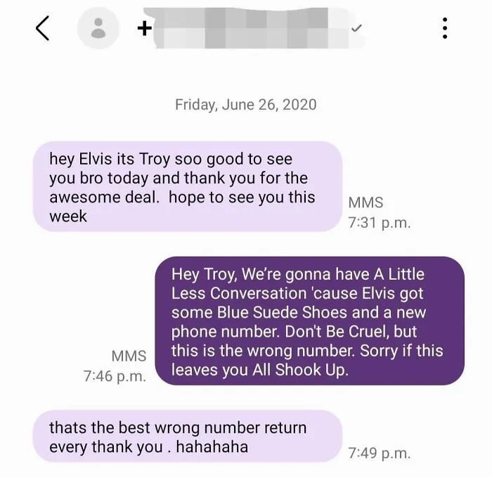 My Response To A Wrong Number, I Couldn't Resist!