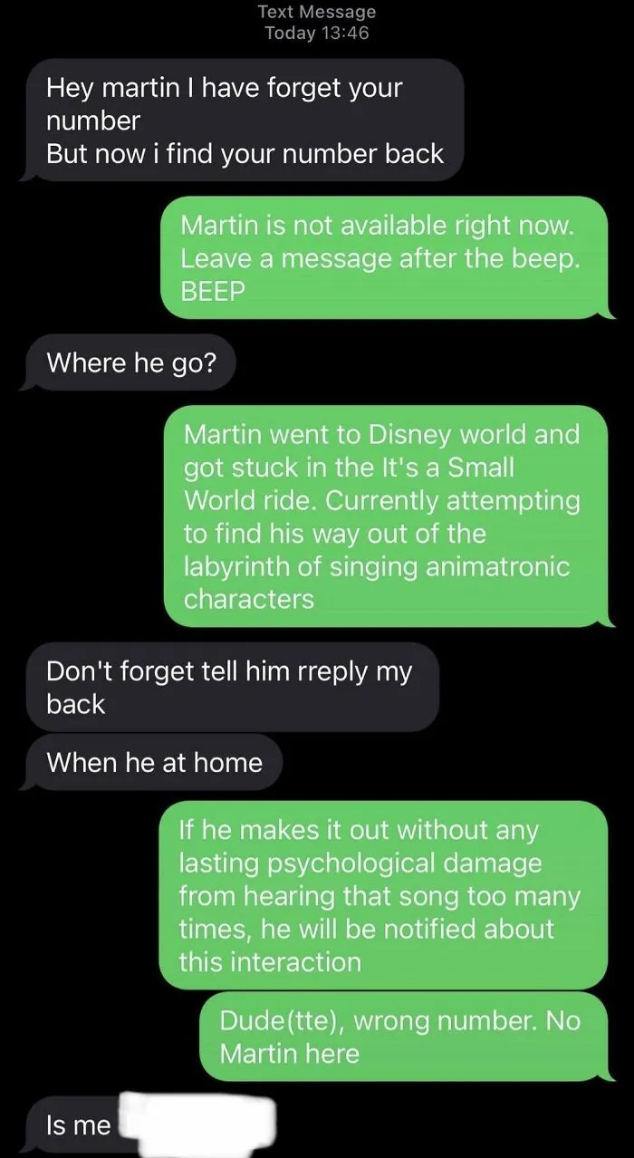 Wrong Number. Mildly Funny