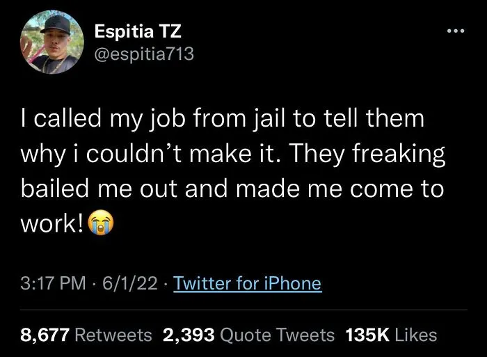 When Your Job Bails You Out Of Jail Because They Are Short Handed