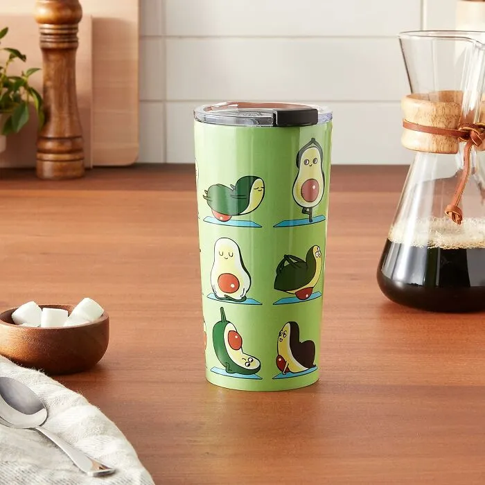 Your Morning Commute Just Turned Into A Wellness Retreat, Thanks To This <a Style="Display:inline;" Href="Https://Www.amazon.com/Society6-69795-Trvlmg-Huebucket-Avocado-Travel/Dp/B07zfhxmy1?th=1&linkcode=ll1&tag=bpbeaver-20&linkid=a8f3c76f02abea9cff7c165b47183062&language=en_us&ref_=as_li_ss_tl" Target="_blank"> <span Style="Font: Inherit; Color: #d74b1f;"> Avocado Yoga Travel Mug </Span>, Perfect For Pairing With Your Overpriced Green Juice