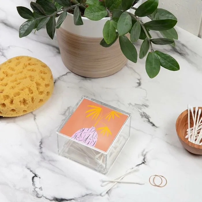 Prepare All Your Guests Who Use Your Washroom To Be In Utter Envy Because This <a Style="Display:inline;" Href="Https://Www.amazon.com/Society6-Acrylic-Sandrapoliakov-Still-Summer/Dp/B096kt92fc?&linkcode=ll1&tag=bpbeaver-20&linkid=68fa7a9dae0efc5d24ea2b2e925144f5&language=en_us&ref_=as_li_ss_tl" Target="_blank"> <span Style="Font: Inherit; Color: #d74b1f;"> Acrylic Q-Tip Box </Span> Is Now Bougier Than Your Actual Skincare Routine