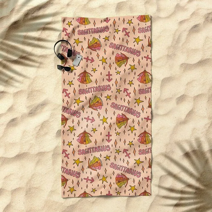 Your Astrological Identity Is Now Beach-Ready Because This <a Style="Display:inline;" Href="Https://Www.amazon.com/Society6-Beach-Towel-Doodle-Sagittarius/Dp/B096krb58w?th=1&linkcode=ll1&tag=bpbeaver-20&linkid=5a4e90e46d988d96ab2782d3ead68d77&language=en_us&ref_=as_li_ss_tl" Target="_blank"><span Style="Font: Inherit; Color: #d74b1f;"> Horoscope Beach Towel </Span> Serves Cosmic Vibes Only