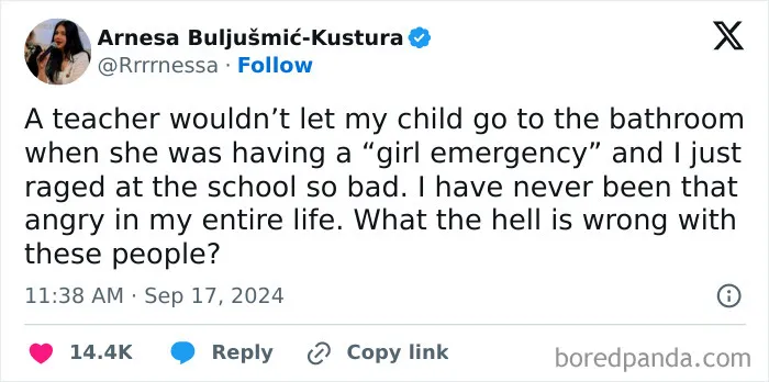 Not Only Did He Not Let Her Use The Bathroom, He Gave Her A Detention For Asking