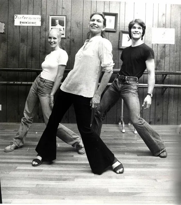 Dance Teacher Patsy Swayze, Center, With Her Daughter-In-Law Lisa Niemi And Son Patrick Swayze, 1978