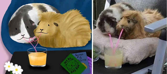 30 Adorable And Hilarious Animal Photos Drawn By This Artist