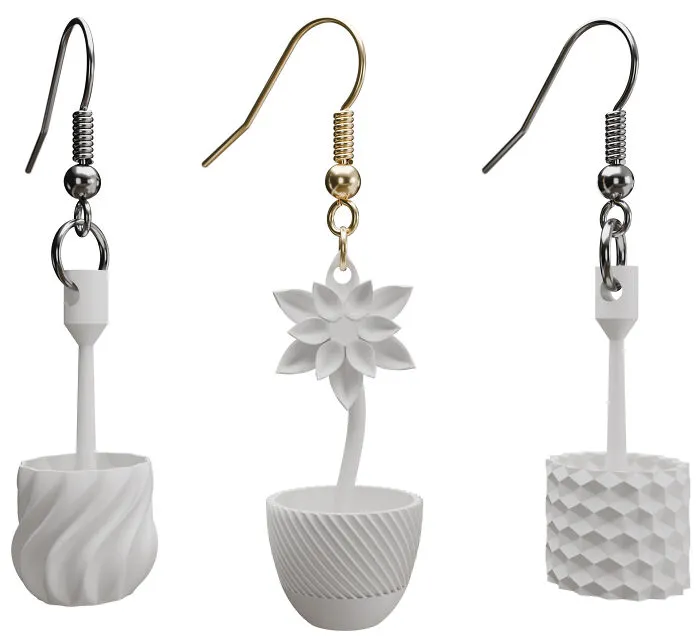 We Make Wearable Plant Holders, Here Are The Earrings (9 Pics)