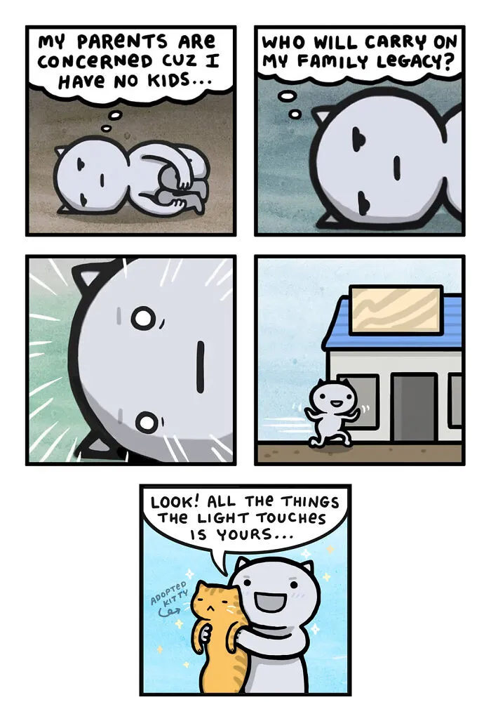 Kitty Moon’s Adorable And Funny Comics About Cats Just Being Cats (30 Pics)