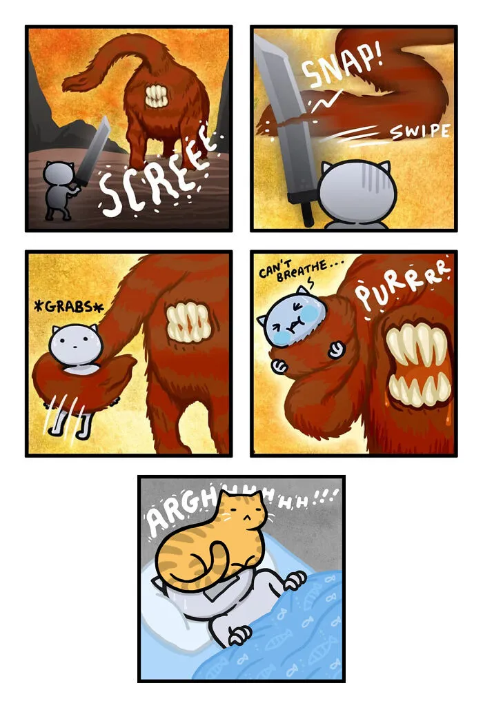 Kitty Moon’s Adorable And Funny Comics About Cats Just Being Cats (30 Pics)