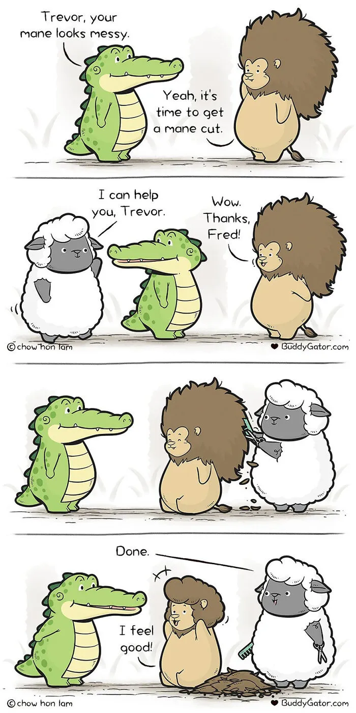 31 Sweet And Adorable Comics Featuring Helpful And Caring Buddy Gator And Friends By Chow Hon Lam (New Pics)