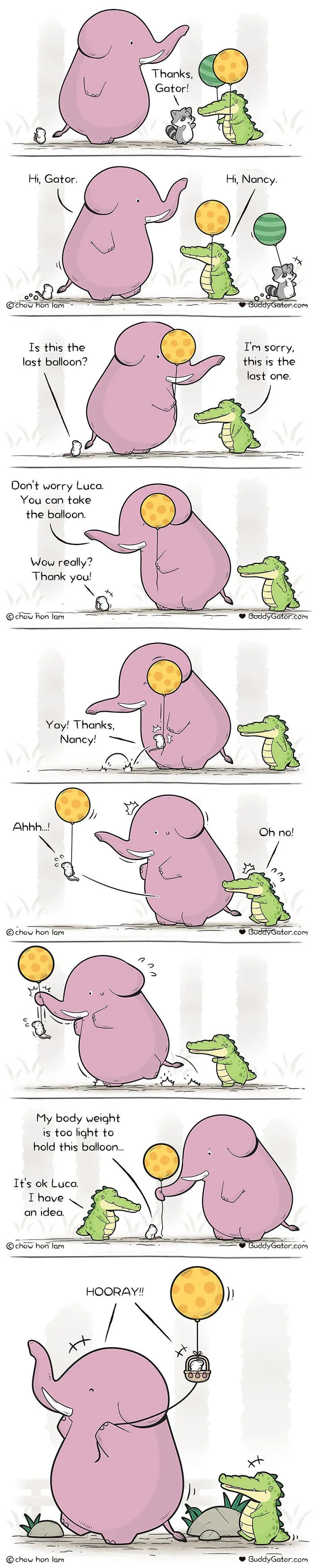 31 Sweet And Adorable Comics Featuring Helpful And Caring Buddy Gator And Friends By Chow Hon Lam (New Pics)