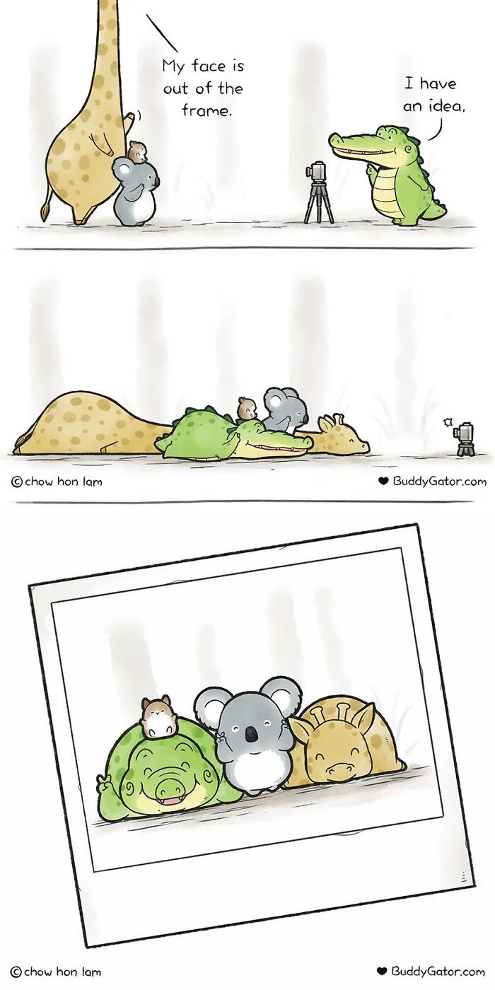 31 Sweet And Adorable Comics Featuring Helpful And Caring Buddy Gator And Friends By Chow Hon Lam (New Pics)